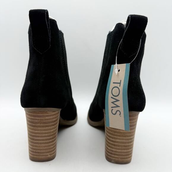 Toms Womens Noa Ankle Boots US 5 EU 35.5 Black Suede Pull On NIB - Picture 9 of 12